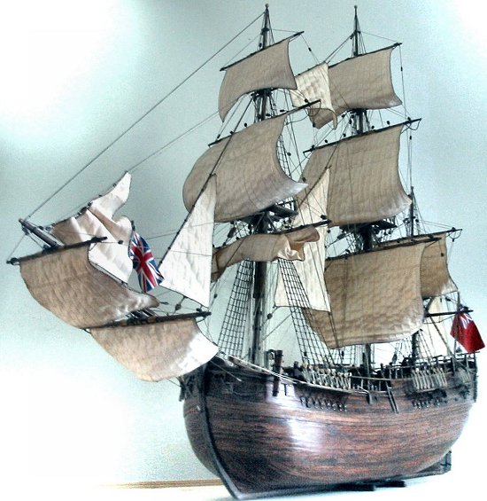 HMS Endeavour model by the Art of Age of Sail Image of HMS Endeavour