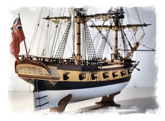 Starboard and stern view of HMS Ontario model starboard image of HMS Ontario ship model