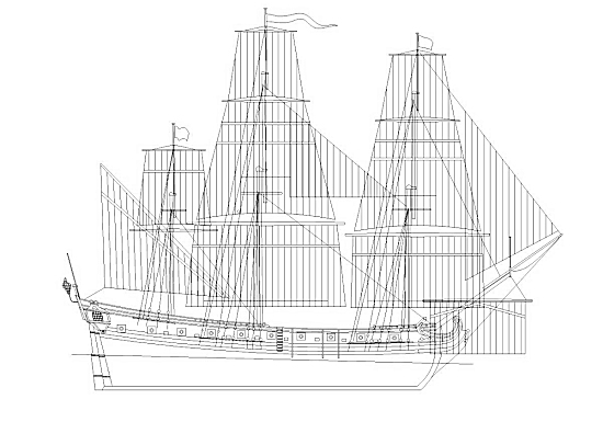 Design of the Model Design of the Queen Anne's Revenge