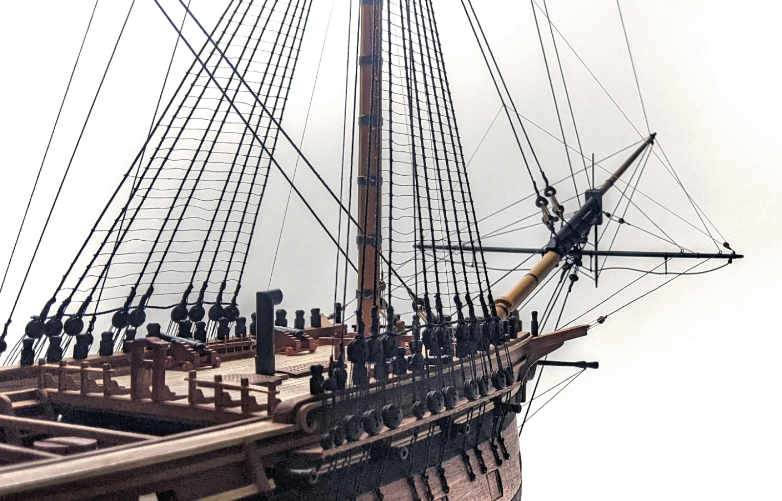 Bowsprit rigging of Vanguard model