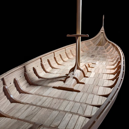 Drakar hull under construction Image of Viking longship