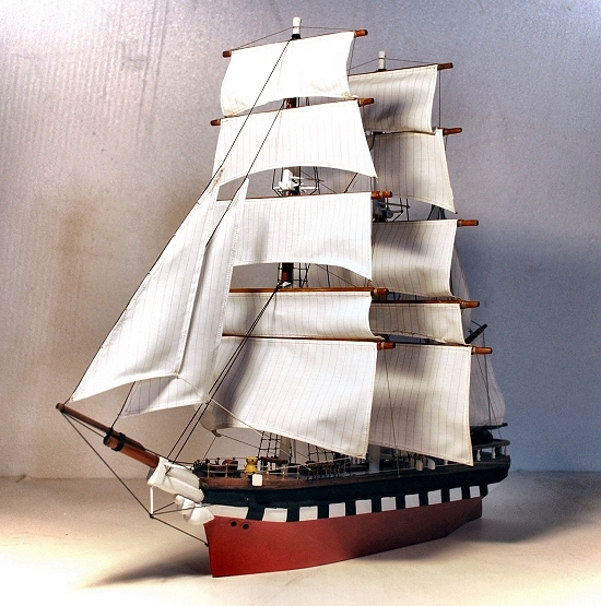 Folk-art model ship bark after restoration Image of 'Little Bark'
