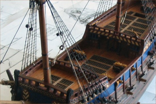 Deck view of a 16th century scale model galleon Deck view of a 16th century scale model galleon